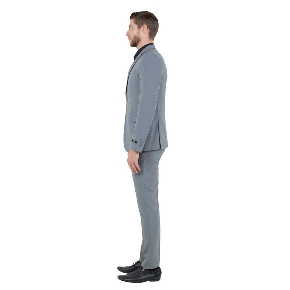 Vitto's Premium Polyester 2pc Mens Suit, Light Grey - Picture 3 of 6